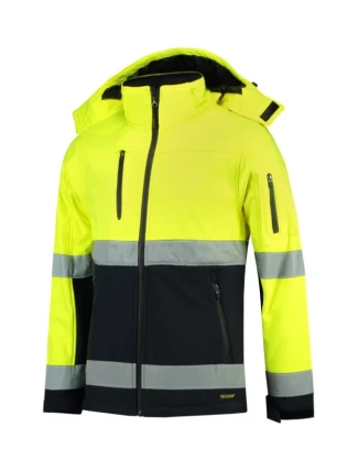 Dvojfarebná bunda EN ISO 20471 Softshell unisex fluorescenčná žltá Dvojfarebná bunda EN ISO 20471 Softshell unisex fluorescenčná žltá