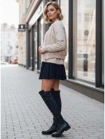 Dámske vysoké čižmy tmavomodré FashionStreet ZY1281
