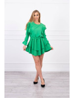 Šaty so zvislými volánmi svetlo zelené
