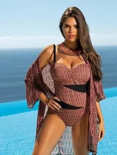 Dámske pareo 11 D80SZ-7 čierna-vzor - Self