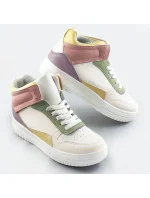 Bielo-pastelové členkové dámske tenisky sneakers (WH2122)