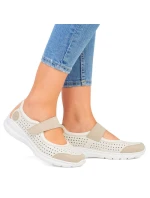 Pohodlné šnurovacie topánky Rieker W RKR575A beige