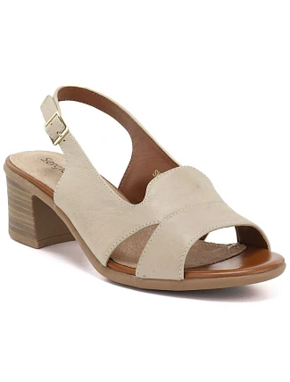 Dámske kožené sandále béžovej farby Sergio Leone SK578-S