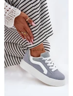 Sneakersy Damskie Na Platformie Niebieskie Tellnira