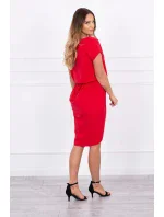 Šaty s obálkou dole červené Šaty s obálkou dole červené