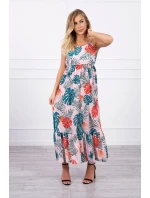 Šaty s motívom listov púdrovo ružovej