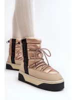 Śniegowce Damskie Na Grubej Podeszwie Wegańskie D.Franklin DFSH371006 Beżowe