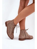 Dámske členkové topánky HY51-185 Beige - S.Barski
