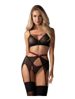Dámsky sexy set Novenes 3-dielny set Black - Obsessive Dámsky sexy set Novenes 3-dielny set Black - Obsessive