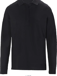 NEOBLU Owen LSL Women Dámske polo s hrubým piqué vzorom a dlhými rukávmi 24.4397 deep black