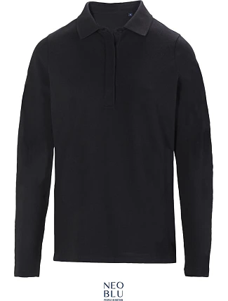NEOBLU Owen LSL Women Dámske polo s hrubým piqué vzorom a dlhými rukávmi 24.4397 deep black