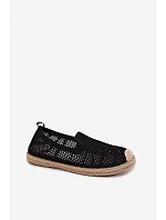 Dámske čipkované espadrilky z látky Black Candessa Dámske čipkované espadrilky z látky Black Candessa