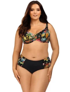 Dámske dvojdielne plavky Caitriona 3133/3 čierne s kvetmi - Lorin