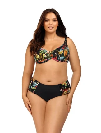 Dámske dvojdielne plavky Caitriona 3133/3 čierne s kvetmi - Lorin Dámske dvojdielne plavky Caitriona 3133/3 čierne s kvetmi - Lorin