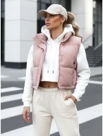 Dámska prešívaná ružová vesta FashionStreet TY5199 Dámska prešívaná ružová vesta FashionStreet TY5199