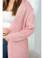 Sveter dlhý kardigan púdrovo ružový