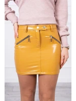 Sukňa s ozdobnými zipsami horčica