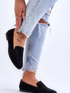 Zamszowe Wygodne Mokasyny Czarne Giovana