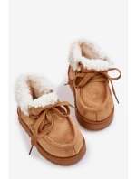 Śniegowce Botki Dziecięce Ocieplane Futerkiem Camel Adelane