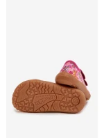 Dětské domácí boty Barefoot Motýli Froddo Canvas G1700440-11 Růžové