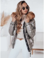 Dámska zimná bunda s kapucňou MELANI tmavosivá FashionStreet TY4486