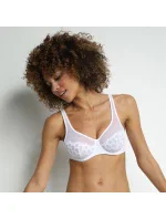 Dámska čipková podprsenka DIM GENEROUS BRODERIE UNDERWIRE BRA - DIM - biela Dámska čipková podprsenka DIM GENEROUS BRODERIE UNDERWIRE BRA - DIM - biela
