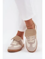 Niskie Sneakersy Damskie Z Wywiniętym Językiem Beżowe Ardira