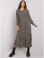 Šaty D73771M30225A1EN čierna béžová Šaty D73771M30225A1EN čierna béžová