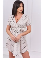 Šaty s bodkami vo farbe ecru