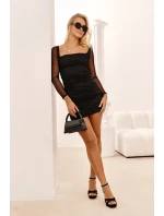 Zamszowe Sandały Na Kwadratowym Obcasie Czarne Powerful