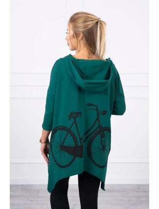 Mikina s potlačou kolesa zelená