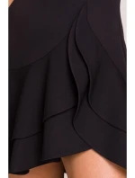 M850 Mini šaty s volánmi - čierne
