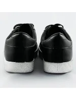 Čierne dámske tenisky trampky z rôznych spojených materiálov (1088)