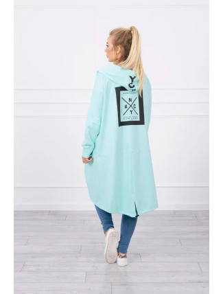 Mätová bunda s kapucňou nadmernej veľkosti Mätová bunda s kapucňou nadmernej veľkosti