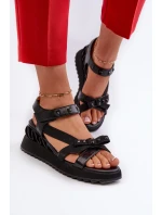 Dámske sandále s mašľou D&A čierne