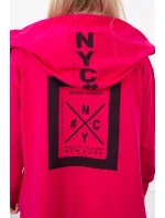 Pláštenka oversize s kapucňou fuchsiová