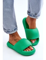 Lekkie Piankowe Damskie Klapki Na Platformie Zielone Milton