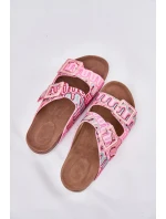 Klapki Damskie Z Klamrami I Brokatem S.Barski RB51-006 Różowe