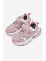 Sneakersy Dziecięce Na Grubej Podeszwie Różowe Lianees
