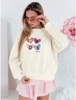 Dámska nadrozmerná mikina so srdiečkami MADELIN beige FashionStreet BY1461 Dámska nadrozmerná mikina so srdiečkami MADELIN beige FashionStreet BY1461