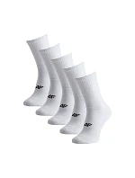 Pánske ponožky 4F M481 5 pack white 4FWMM00USOCM481 10S Pánske ponožky 4F M481 5 pack white 4FWMM00USOCM481 10S