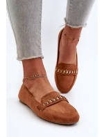 Lesklé dámske mokasíny s retiazkou Camel Aredilla