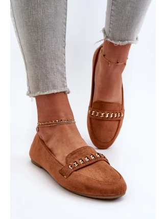 Lesklé dámske mokasíny s retiazkou Camel Aredilla