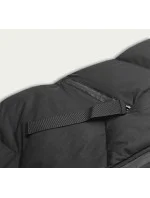 Dlhá čierna dámska vesta s kapucňou (5M788-392)