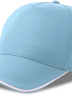 Atlantis Headwear Recy Five Piping – 5-panelová sendvičová čiapka 33.0282 svetlo modrá/biela