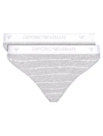 Dámske nohavičky 163334 1P219 04148 sivá - 2 pack - Emporio Armani