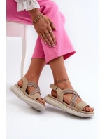 Lekkie Damskie Wygodne Sandały Na Rzep Beżowe Ceclea Lekkie Damskie Wygodne Sandały Na Rzep Beżowe Ceclea