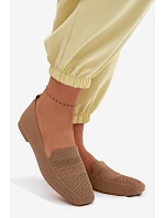 Materiálové dámské mokasyny světle hnědé Dorielle