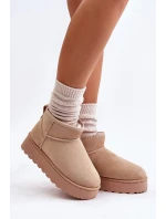 Dámske zateplené snežnice na platforme s kožušinou Beige Xamella Dámske zateplené snežnice na platforme s kožušinou Beige Xamella