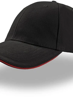 Atlantis Headwear Liberty Sandwich 6-panelová čiapka „Liberty Sandwich“ 33.0005 čierna/červená